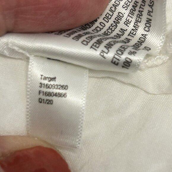 KNOX ROSE Maxi Dress S White Faux Wrap Tiered Seersucker Beachcore Resort - Picture 13 of 13